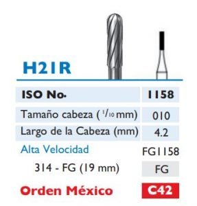 Fresa de Carburo de FISURA PUNTA REDONDA alta velocidad