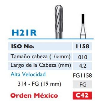 Fresa de Carburo de FISURA PUNTA REDONDA alta velocidad