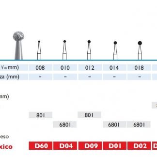 801 Fresa de Diamante de BOLA alta velocidad