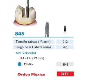 845 Fresa de Diamante de CONICA PUNTA PLANA alta velocidad
