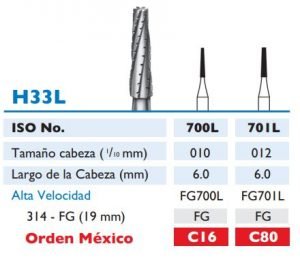 Fresa de Carburo de FISURA LARGA alta velocidad