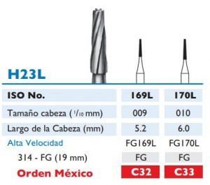 Fresa de Carburo de FISURA LARGA alta velocidad