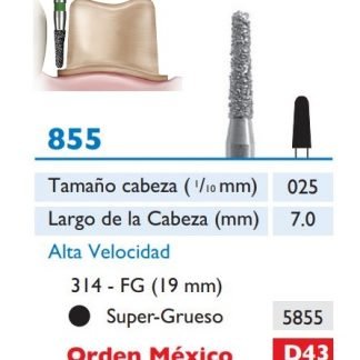 855 Fresa de Diamante de CONICA PUNTA REDONDEADA alta velocidad