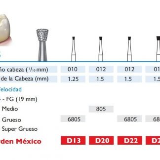 805 Fresa de Diamante de CONO INVERTIDO alta velocidad