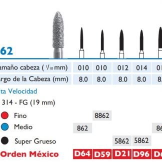 862 Fresa de Diamante de FLAMA de alta velocidad