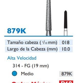 879K Fresa de Diamante CILINDRICA MODIFICADA CURETAJE de alta velocidad