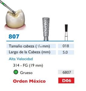 807 Fresa de Diamante de CONO INVERTIDO LARGO alta velocidad