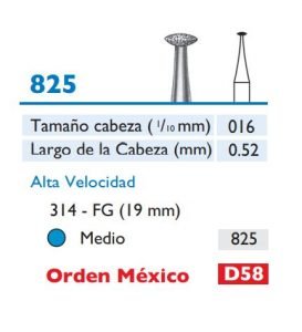 825 Fresa de Diamante de LENTEJA alta velocidad