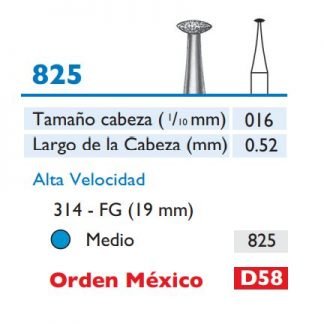 825 Fresa de Diamante de LENTEJA alta velocidad