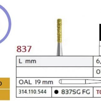 837 Fresa de Diamante Dorada CILINDRICA PLANA alta velocidad