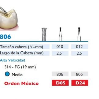 806 Fresa de Diamante de CONO DOBLE alta velocidad