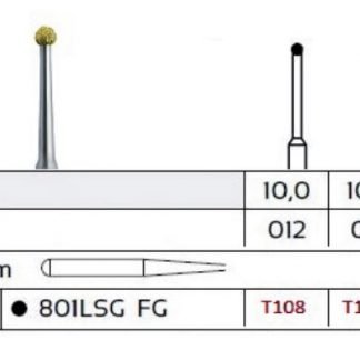 801L Fresa de Diamante Dorada BOLA LARGA alta velocidad