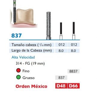 837 Fresa de Diamante de CILINDRICA PLANA alta velocidad